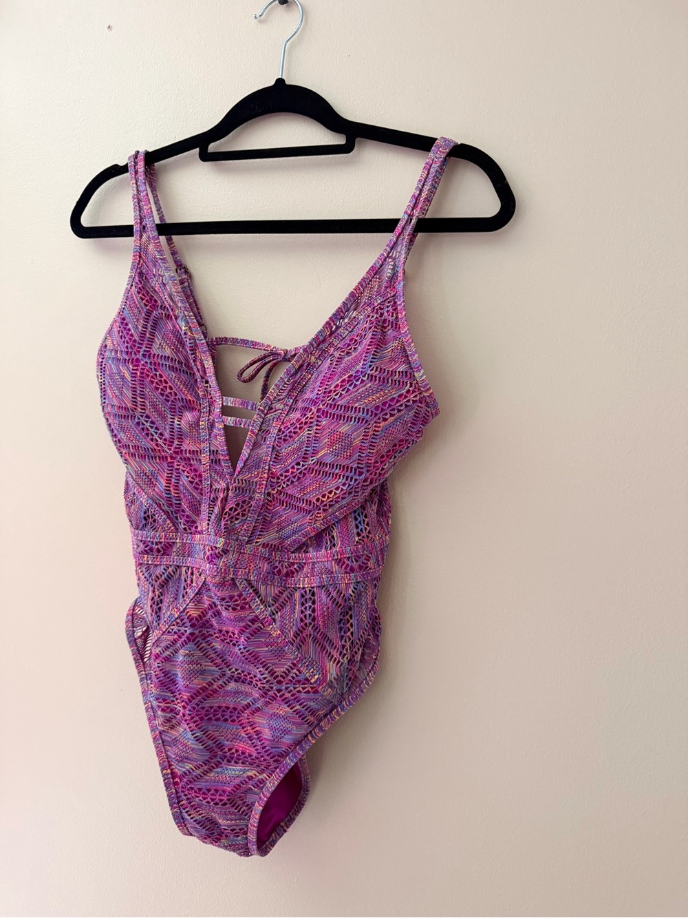 BECCA Purple Pink Patterned One-Piece Swimsuit